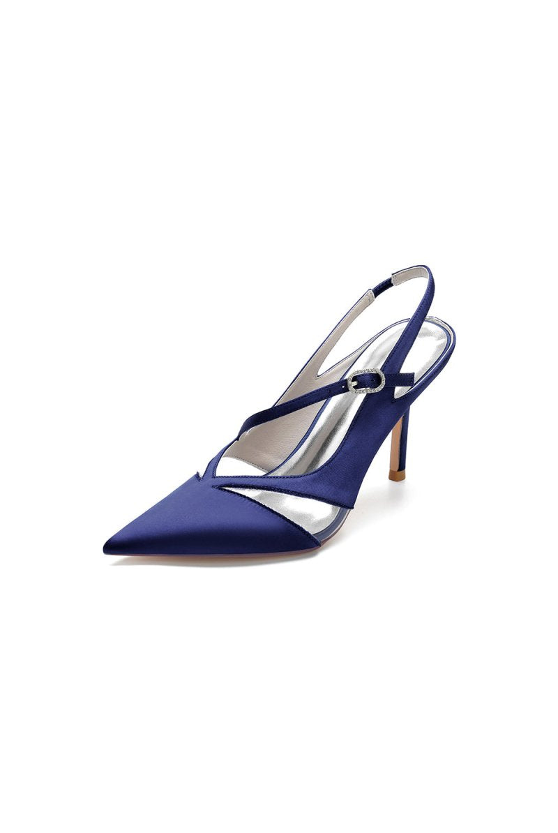 Slingback Pointed Toe High Heels - KissProm