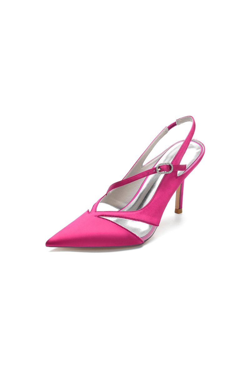 Slingback Pointed Toe High Heels - KissProm
