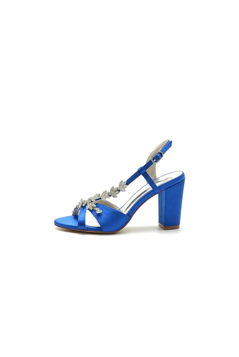 Slingback Strap Open Toe Block Heels - KissProm