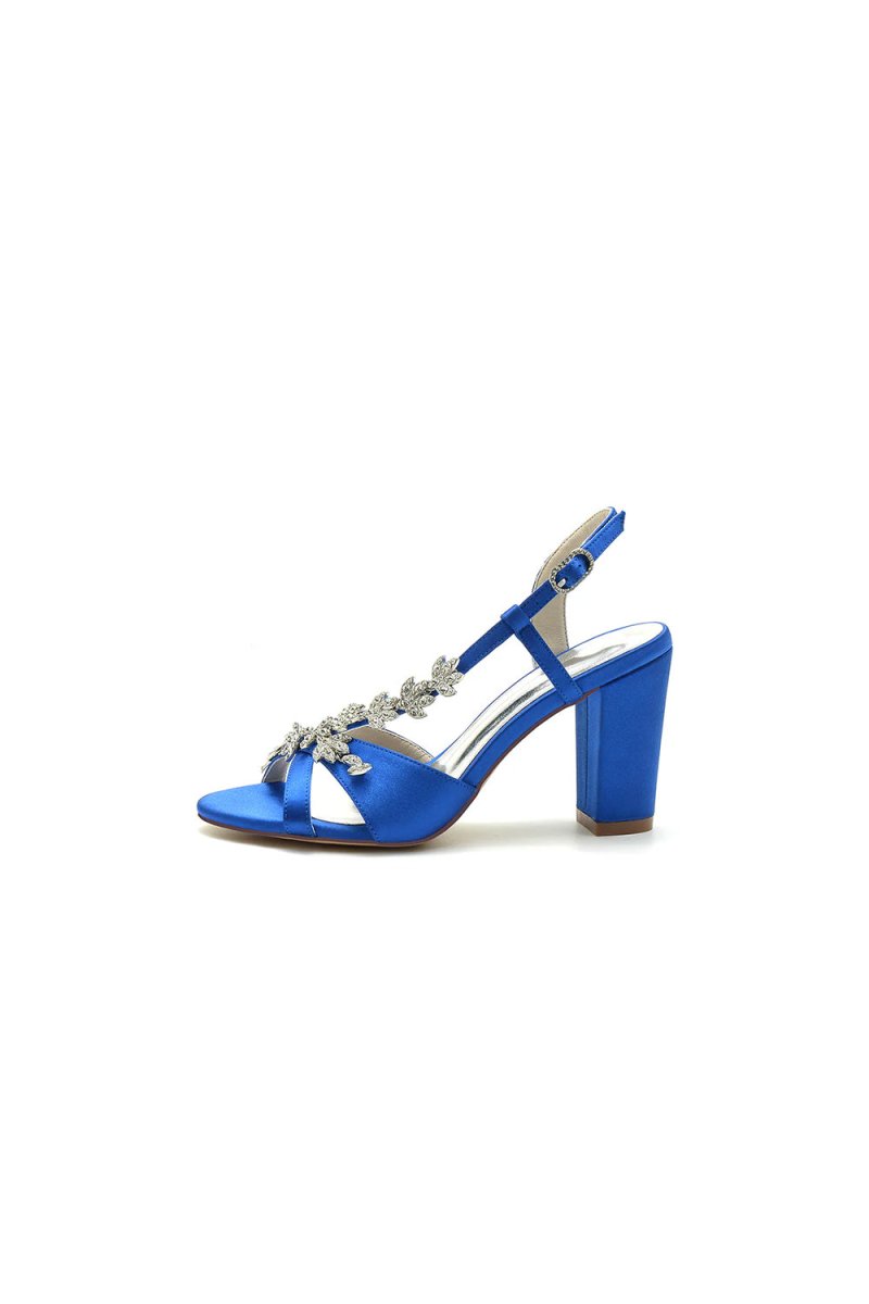 Slingback Strap Open Toe Block Heels - KissProm