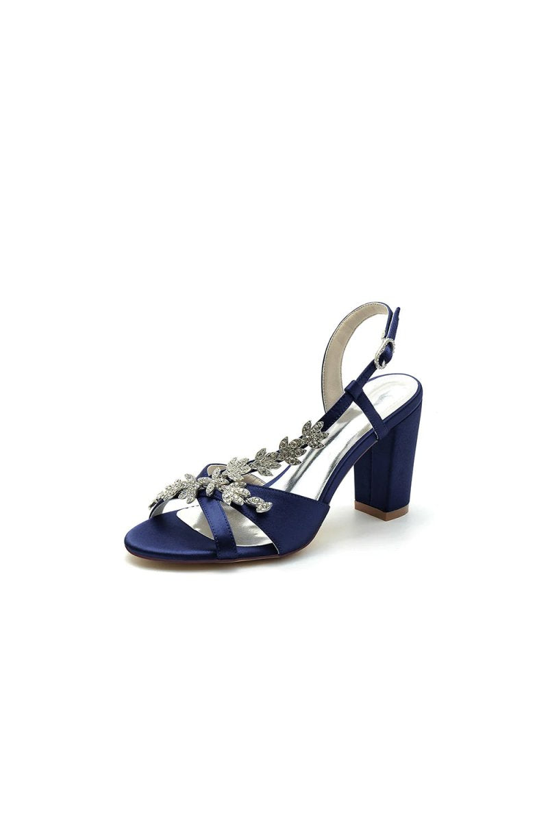 Slingback Strap Open Toe Block Heels - KissProm