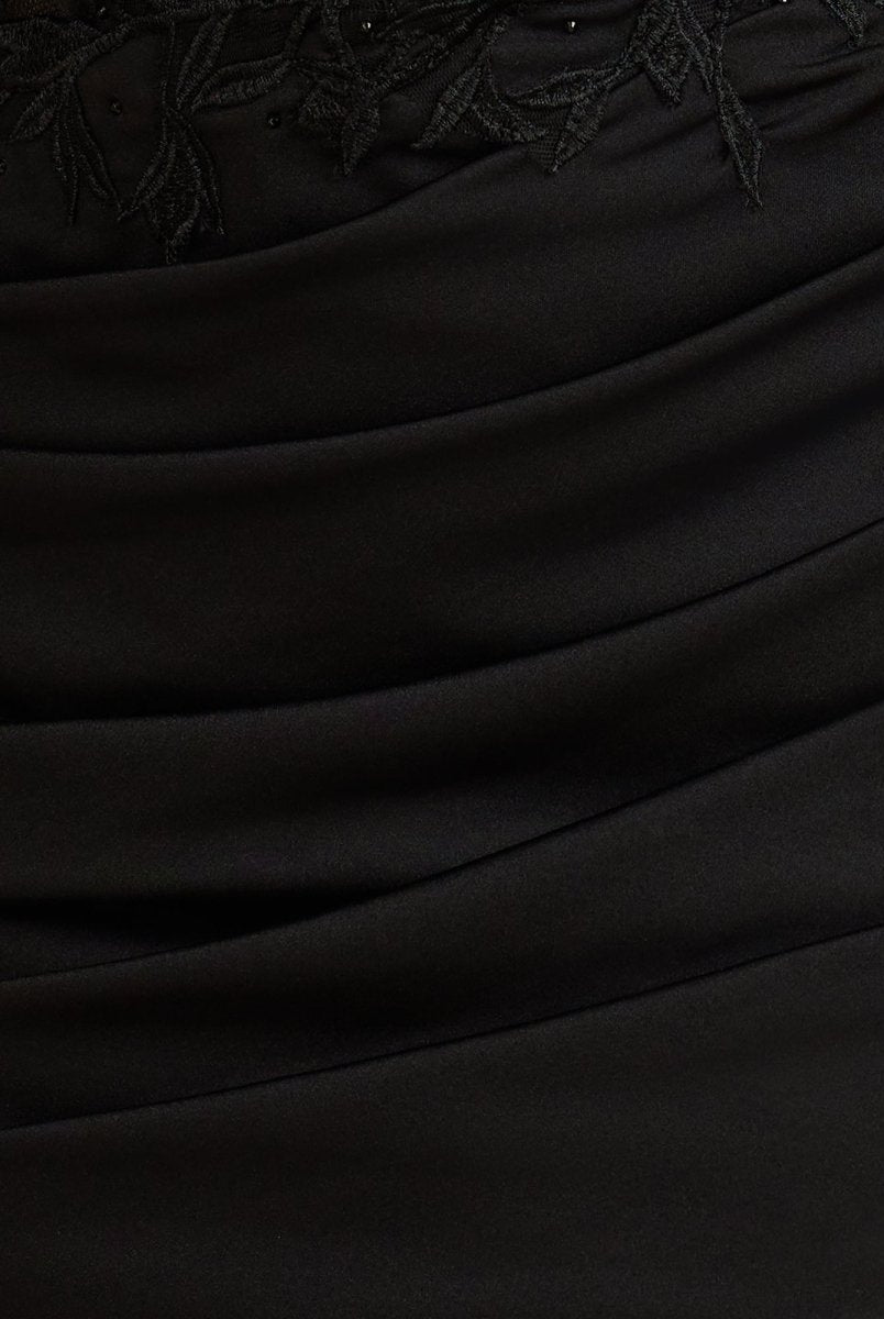 Sova | Black - Bodycon Sweetheart Homecoming Dress with Lace Appliques