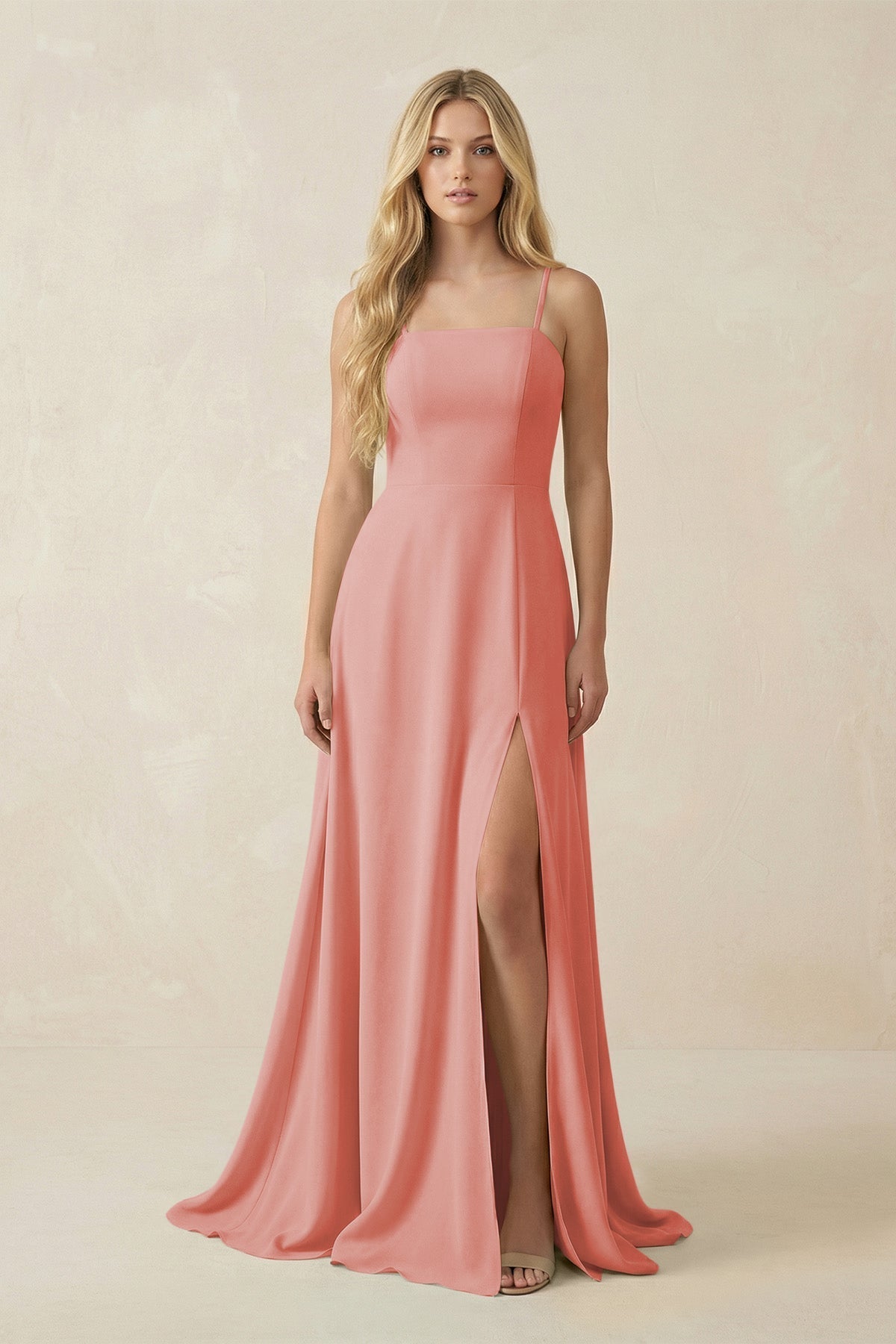 spaghetti strap satin a-line bridesmaid dress BABARONI Spaghetti Straps Ruched Long Dress With Ribbons Ocean Blue, Ocean Blue / US0