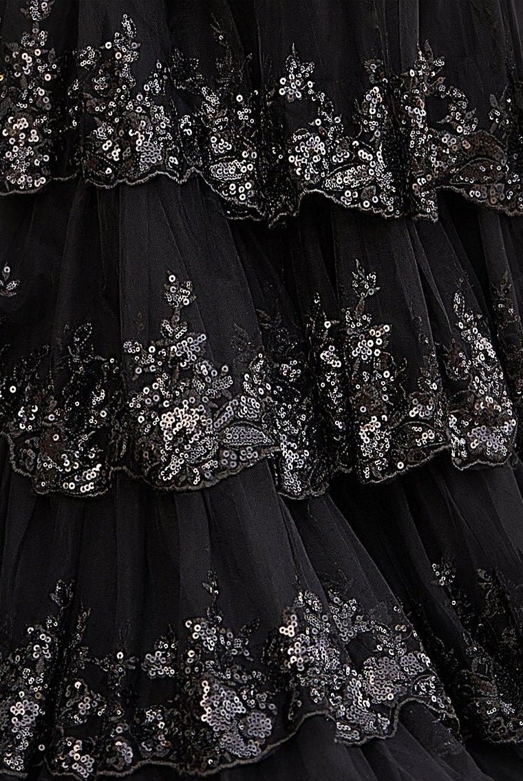 Livia |Sheath One Shoulder Tiered Lace Long Prom Dress - KissProm