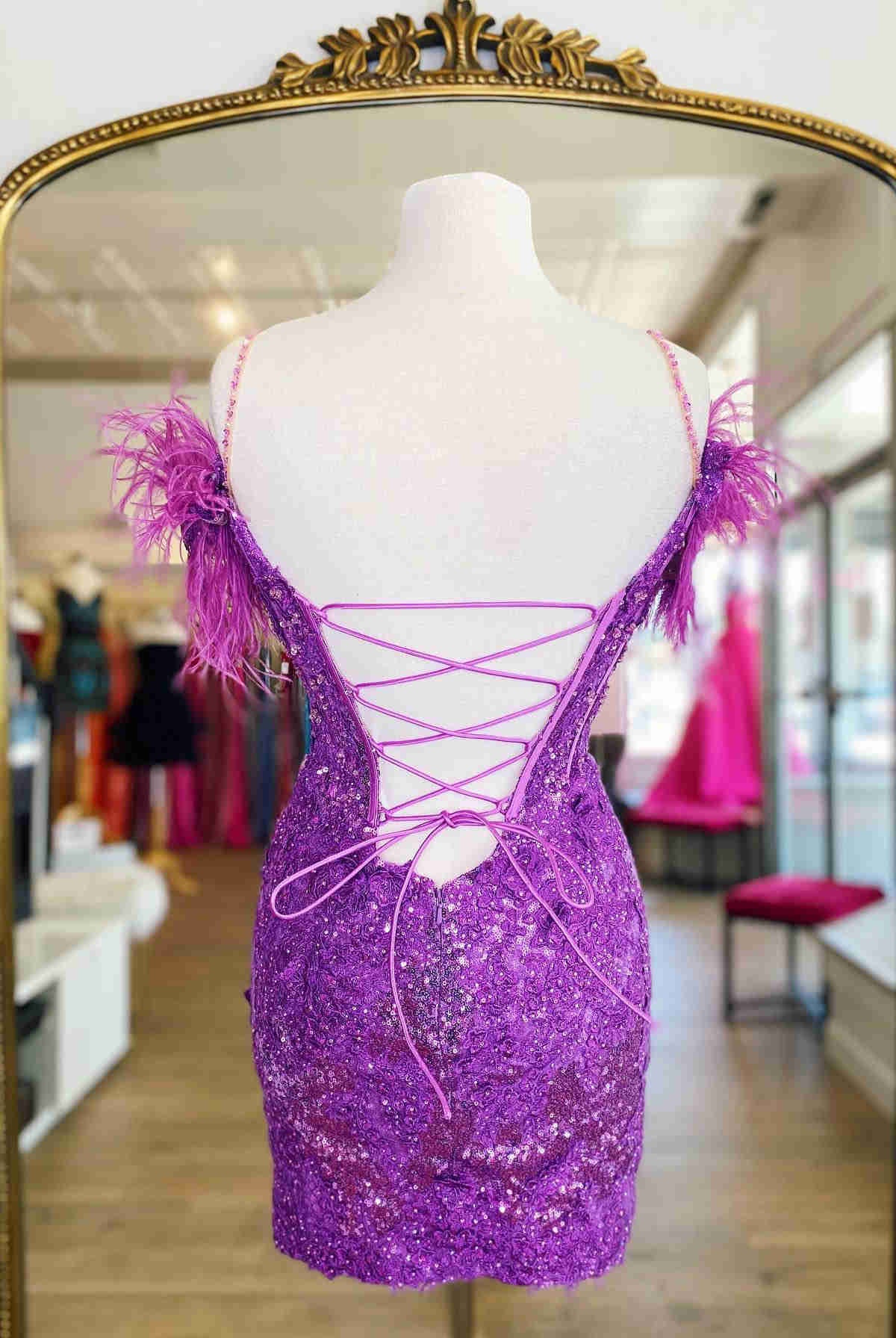 Honora |Sheath Off the Shoulder Lace Homecoming Dress