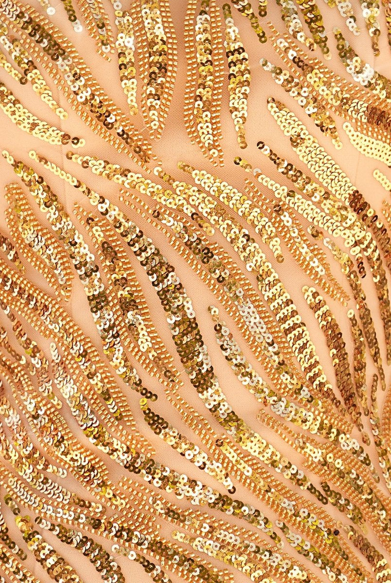 Eleri | Sparkly Sheath Spaghetti Straps Gold Short Homecoming Dress with Tassel