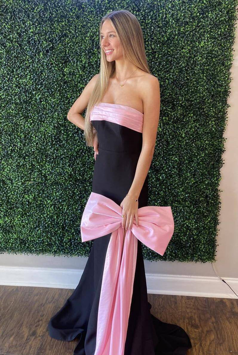 Darlene | Strapless Mermaid Sheath Long Prom Dress with Side Bow - KissProm