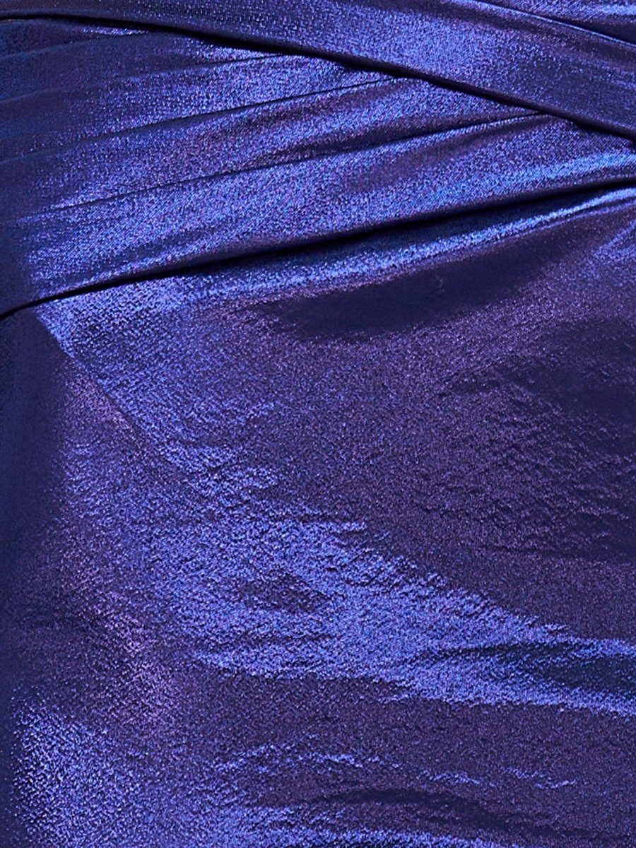 Dottie | Strapless Metallic Royal Blue Keyhole Ruched Tight Homecoming Dress