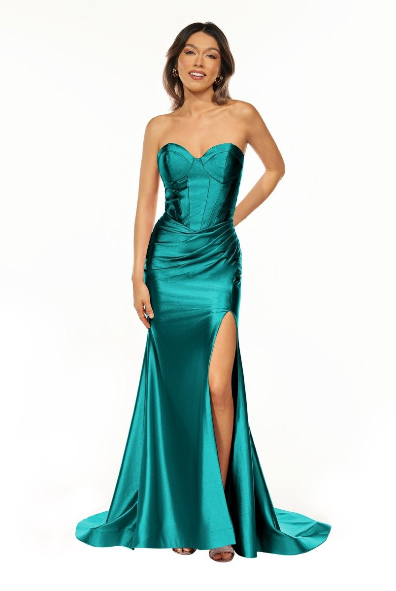 Abby | Sweetheart Fuchsia Pleated Mermaid Long Prom Dress