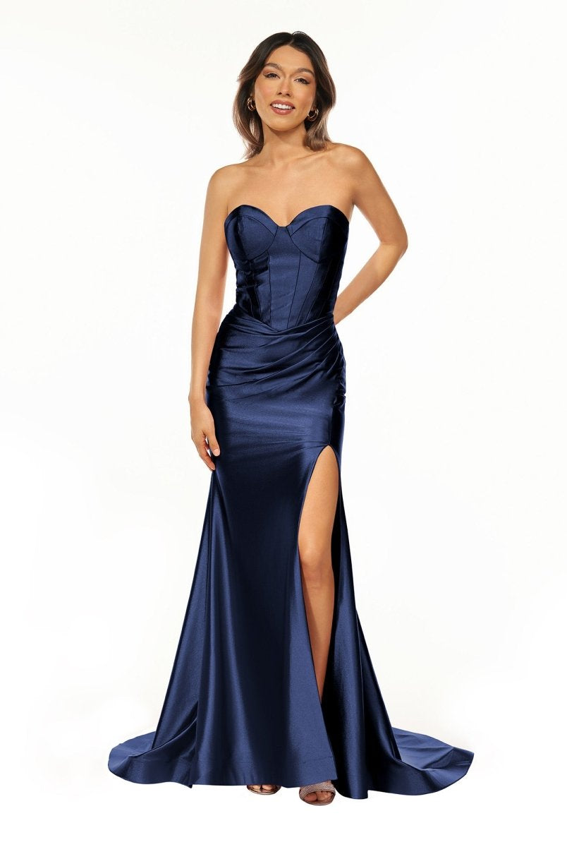 Abby | Sweetheart Fuchsia Pleated Mermaid Long Prom Dress