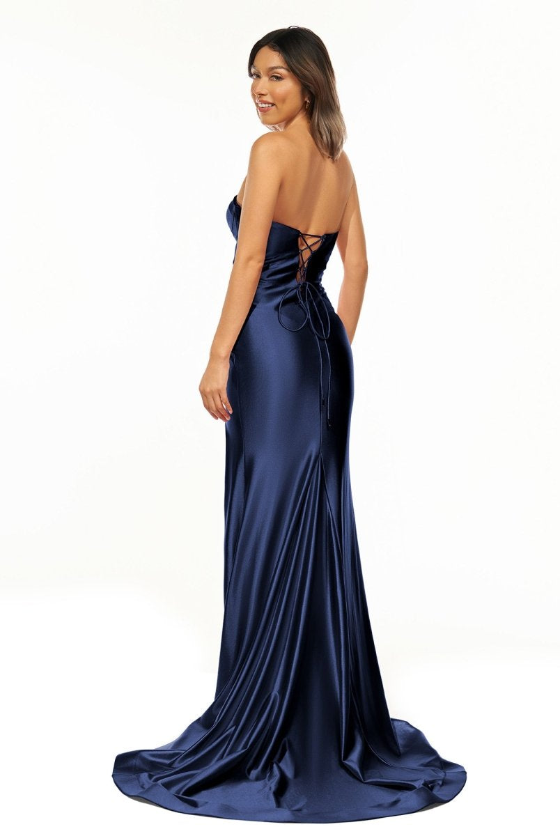 Abby | Sweetheart Fuchsia Pleated Mermaid Long Prom Dress