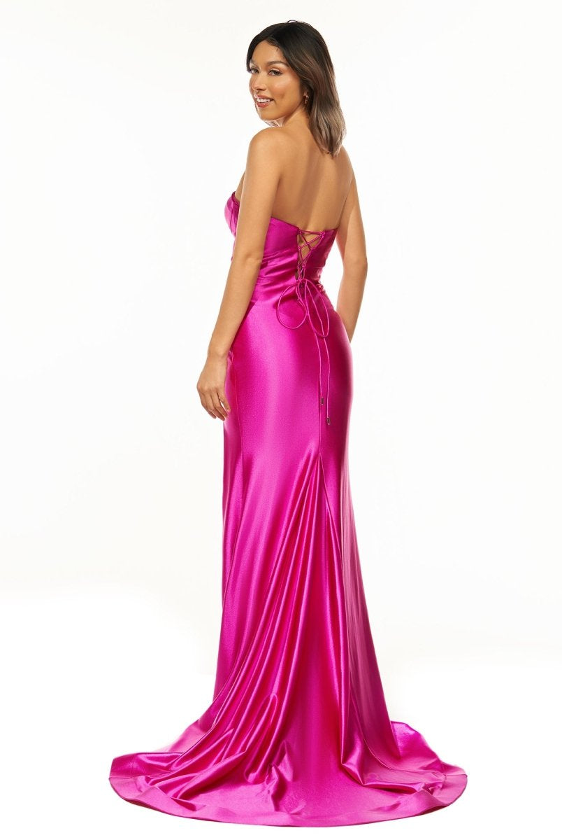 Abby | Sweetheart Fuchsia Pleated Mermaid Long Prom Dress