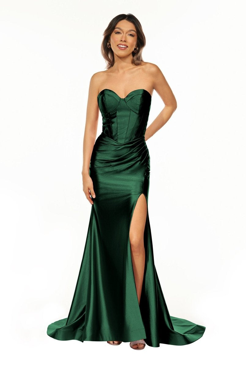 Abby | Sweetheart Fuchsia Pleated Mermaid Long Prom Dress