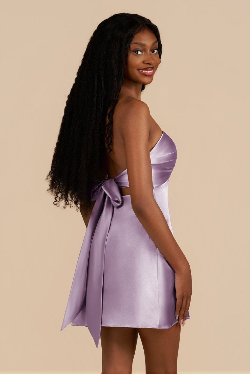 Talyra | Lilac - Strapless A Line Short Homecoming Dress With Keyhole - KissProm