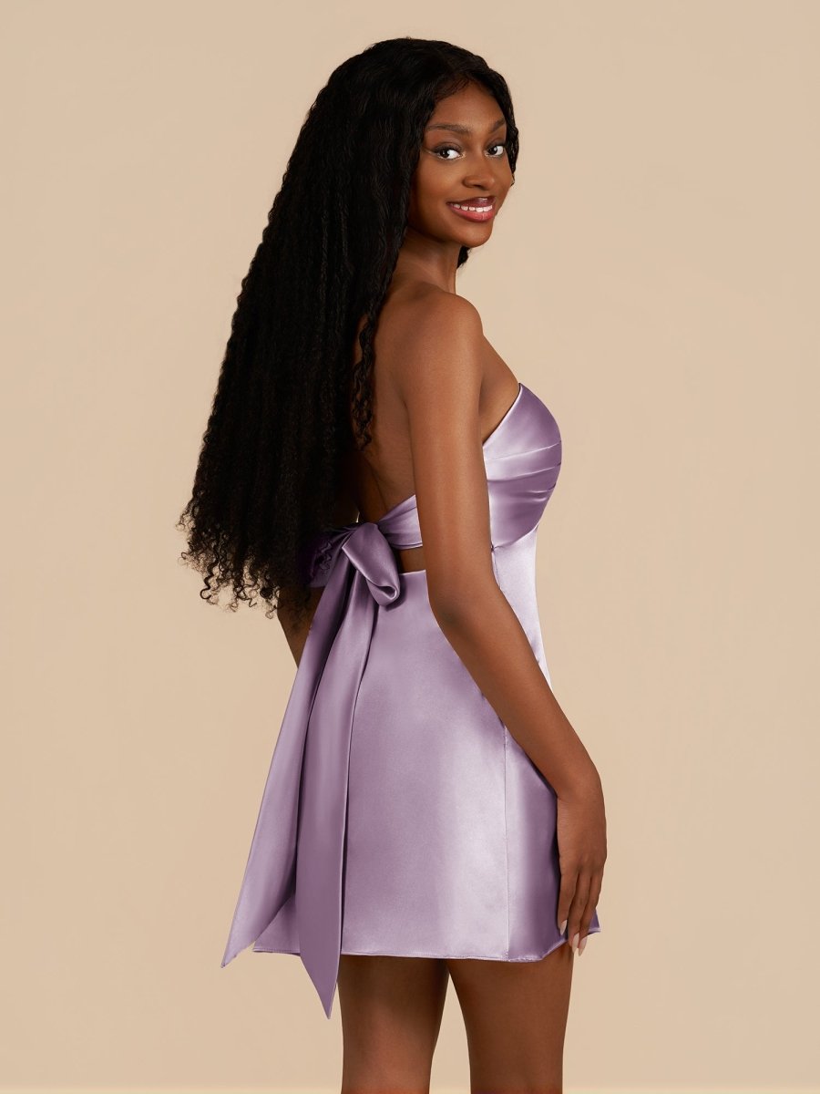 Talyra | Lilac - Strapless A Line Short Homecoming Dress With Keyhole - KissProm