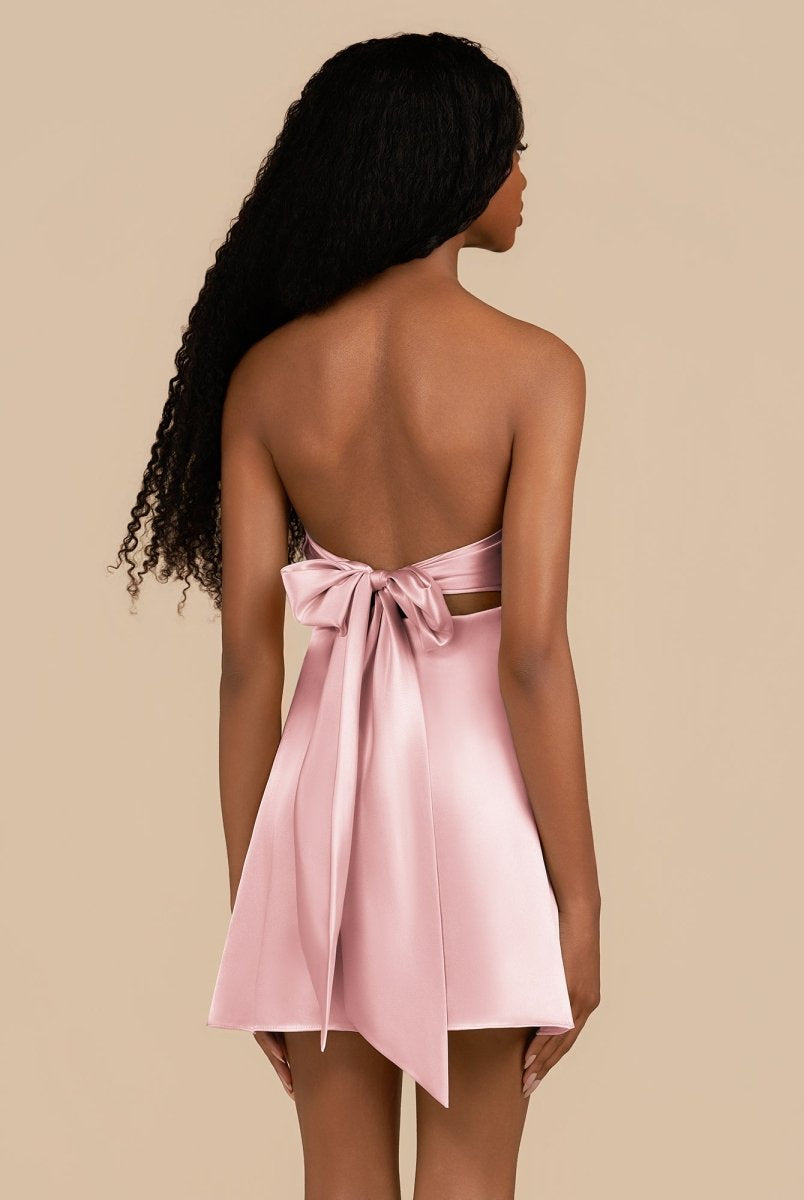 Talyra | Pink - Strapless A Line Short Homecoming Dress With Keyhole