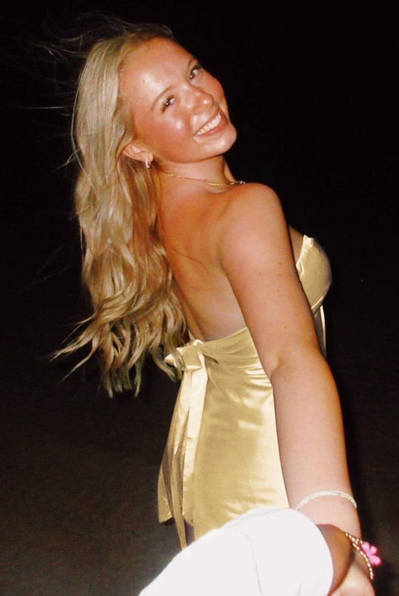 Talyra | Yellow - Strapless A Line Short Homecoming Dress With Keyhole