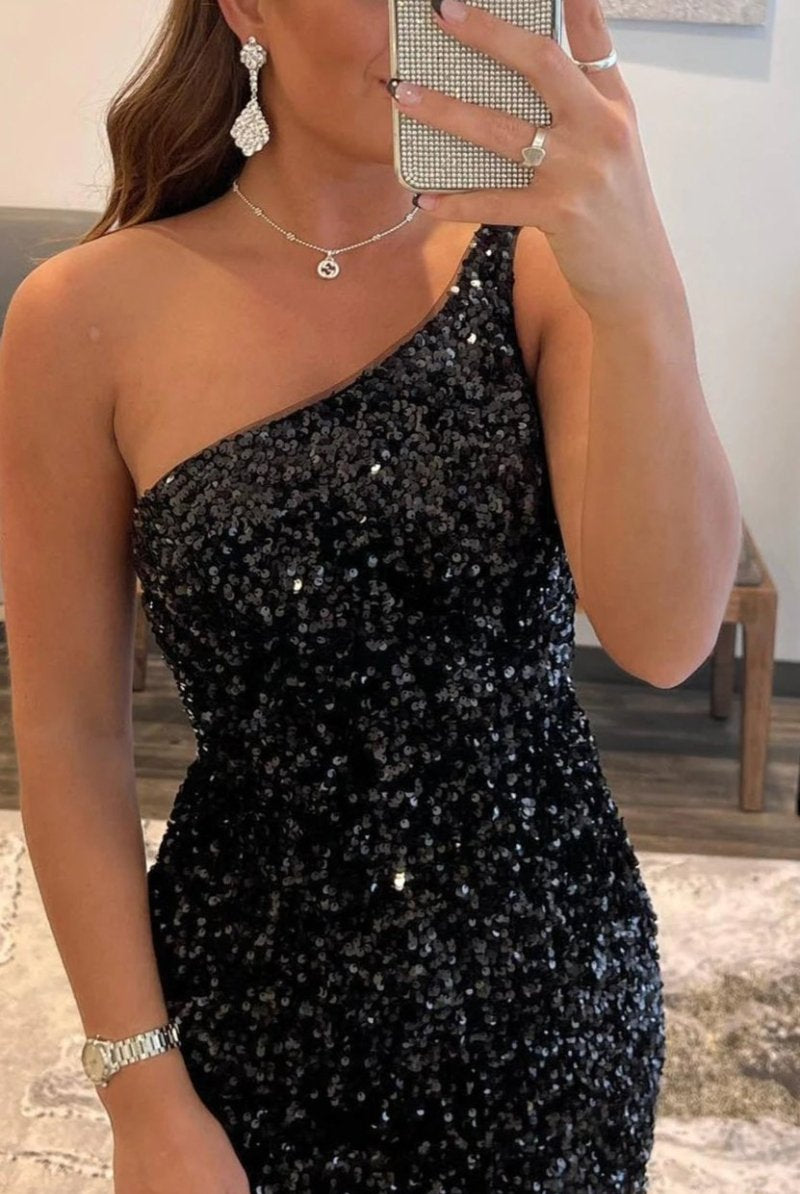 Linnea | Tight Sequins One Shoulder Homecoming Dress