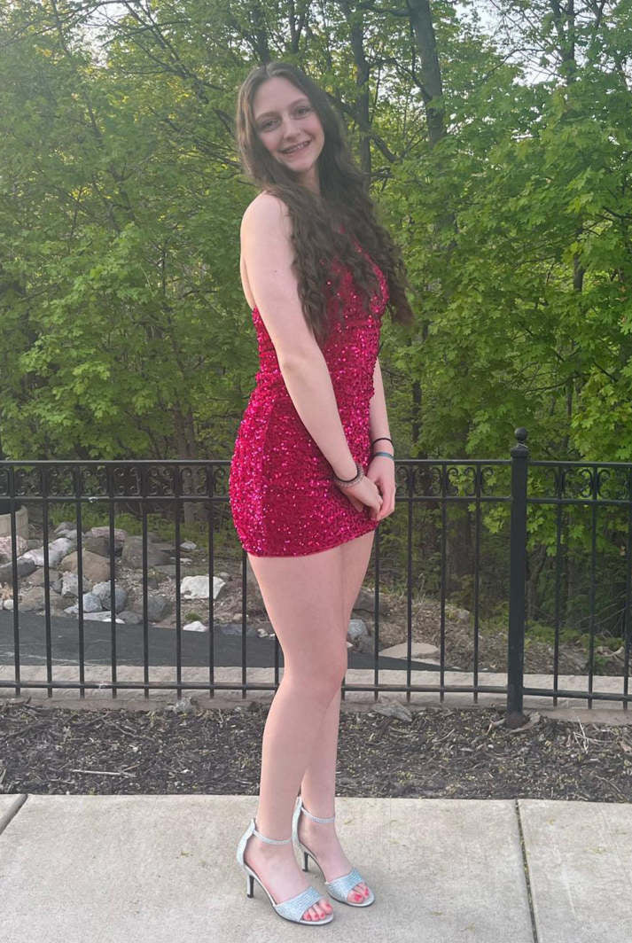 Linnea | Tight Sequins One Shoulder Homecoming Dress