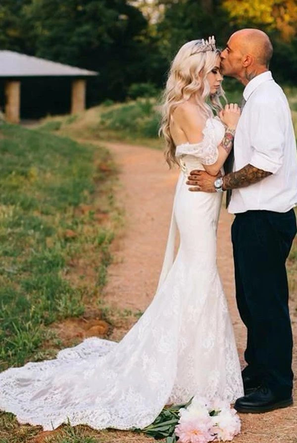 Tulle Satin Bowed Lace Zipper Wedding Dress