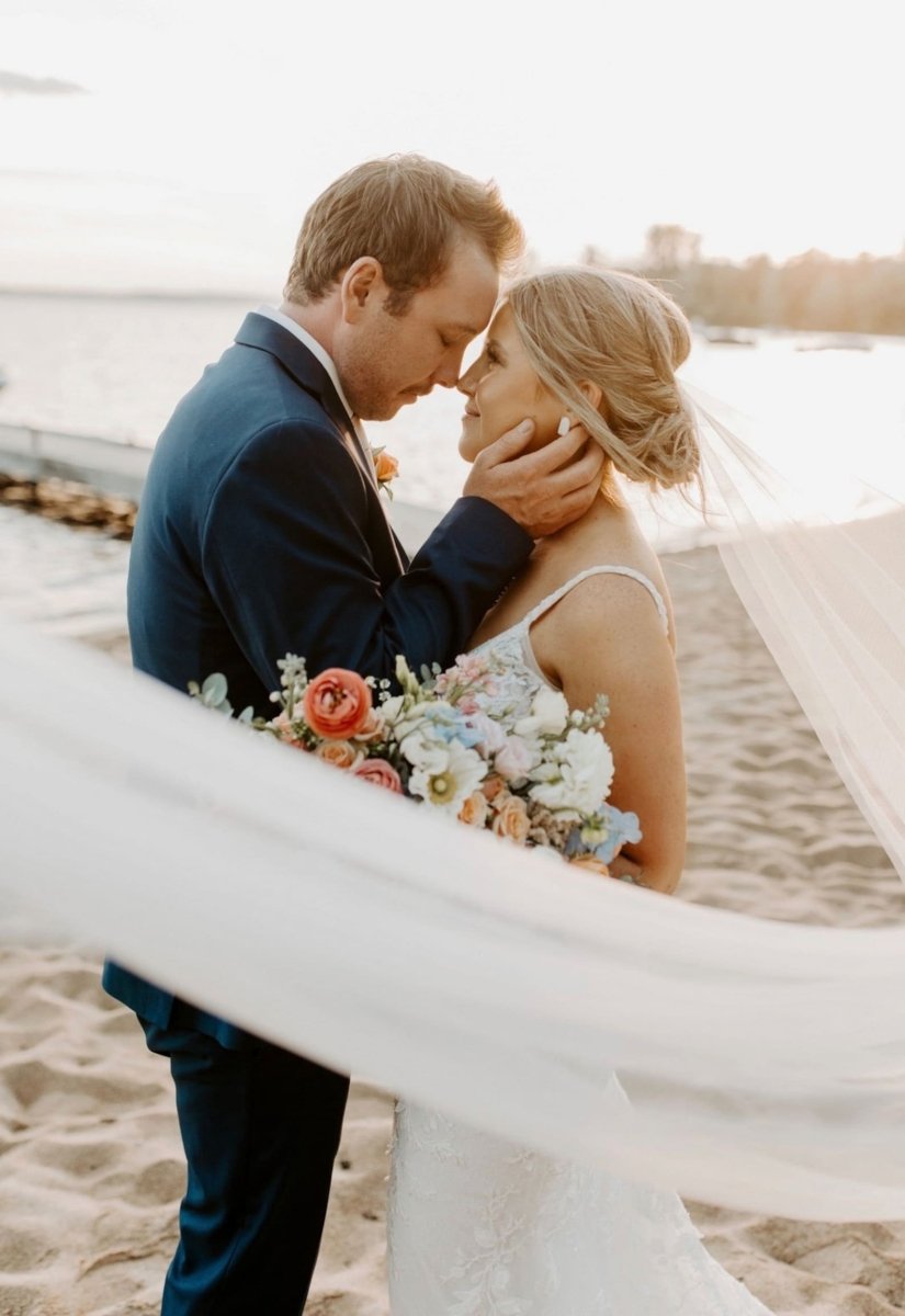 Vintage Ultra Modern Sheer Bridal Veil Wedding Veil - KissProm