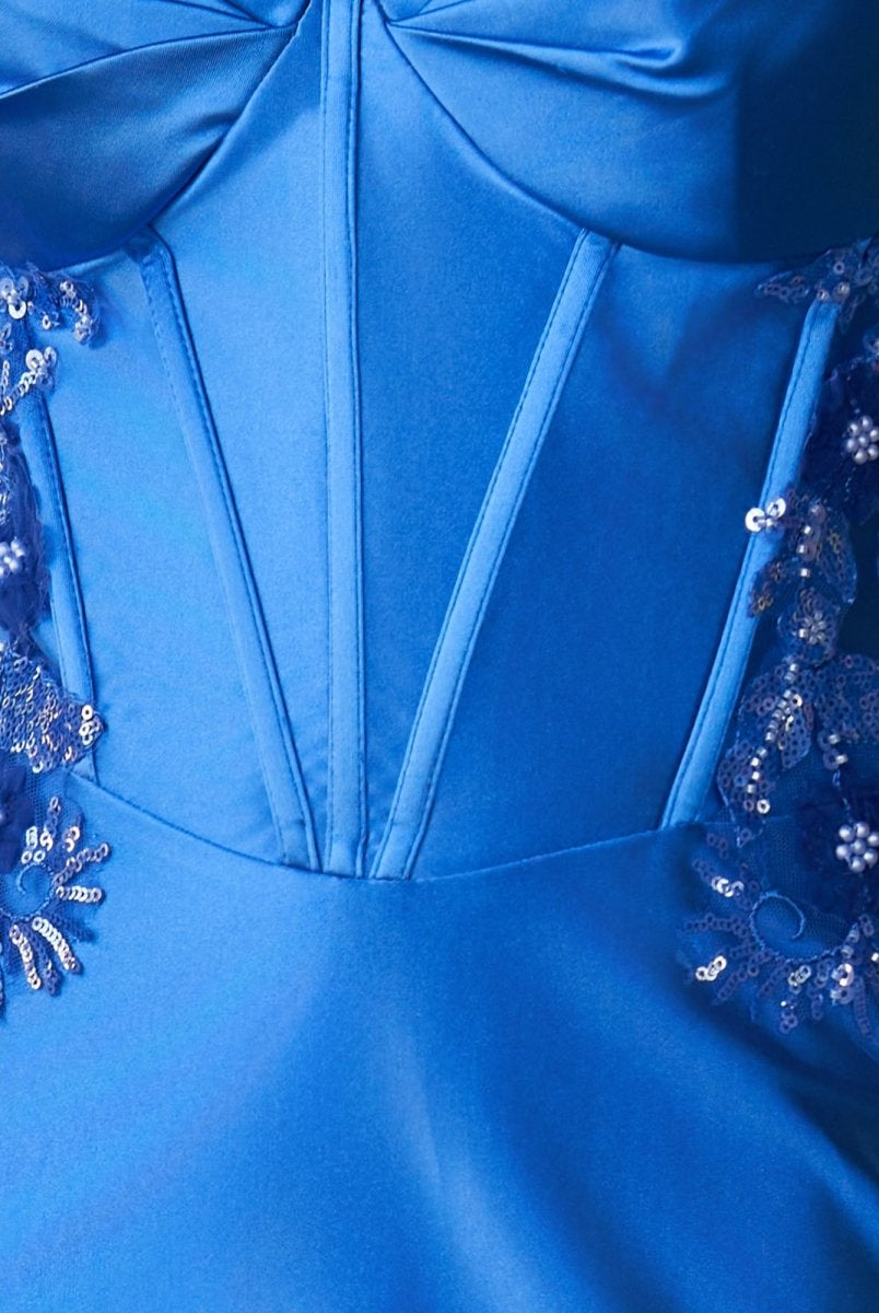 Reagan |Sheath Satin Homecoming Dress with Appliques