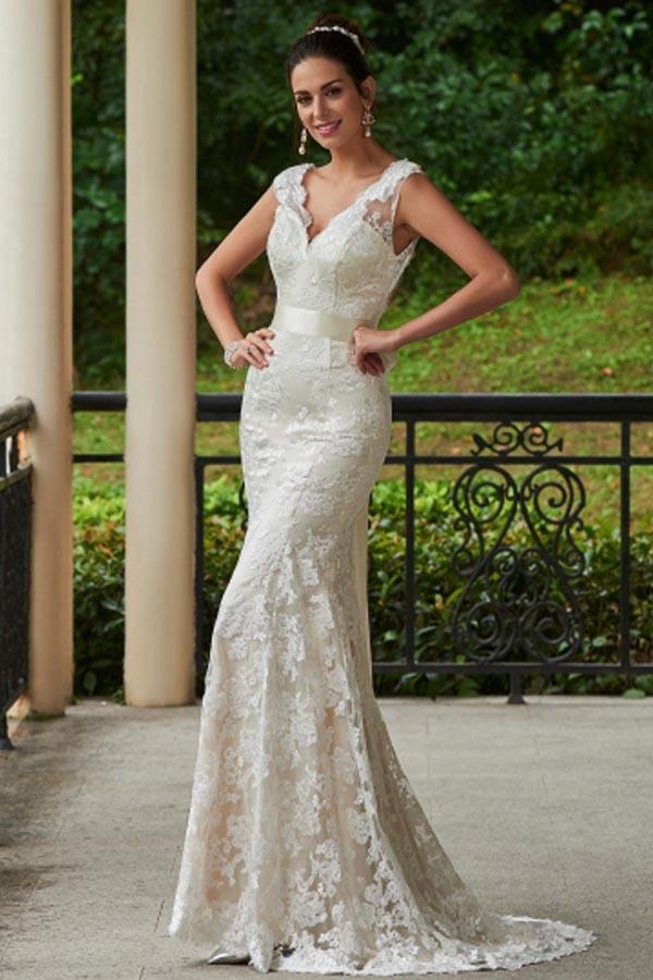 slim fit dress slacks Simple Custom Plus Size Mermaid Classic Fitted Beach Vintage Long Wedd –  bridalsew