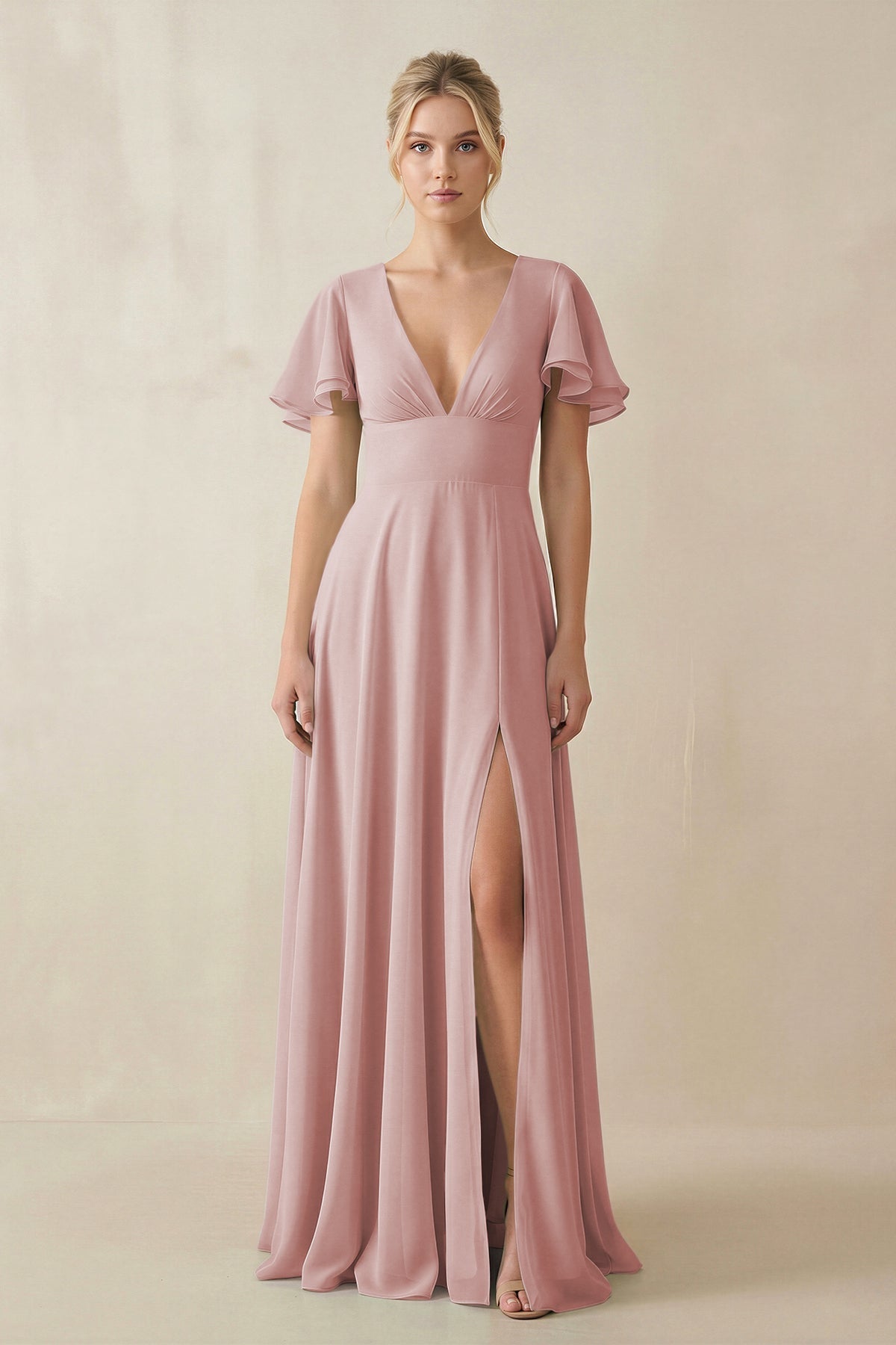 dusty pink bridesmaid dresses short KissProm Time and Tru Women's
