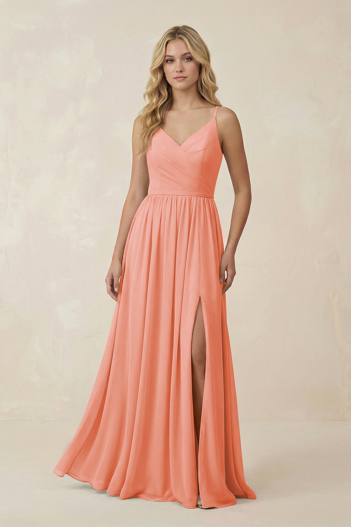 rosette bridesmaid dresses KissProm V-Neck Spaghetti Strap A-Line Chiffon Dress in Rosette, / 26 House of CB - This enchanting Morilee bridesmaid Color:Black / white PartyEdit