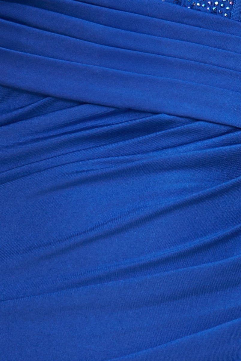 Valdine | Royal Blue - Spaghetti Straps Satin Bodycon Homecoming Dress With Beading