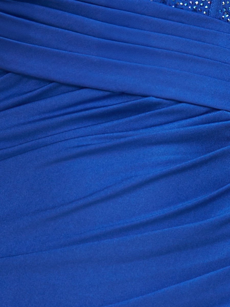 Valdine | Royal Blue - Spaghetti Straps Satin Bodycon Homecoming Dress With Beading