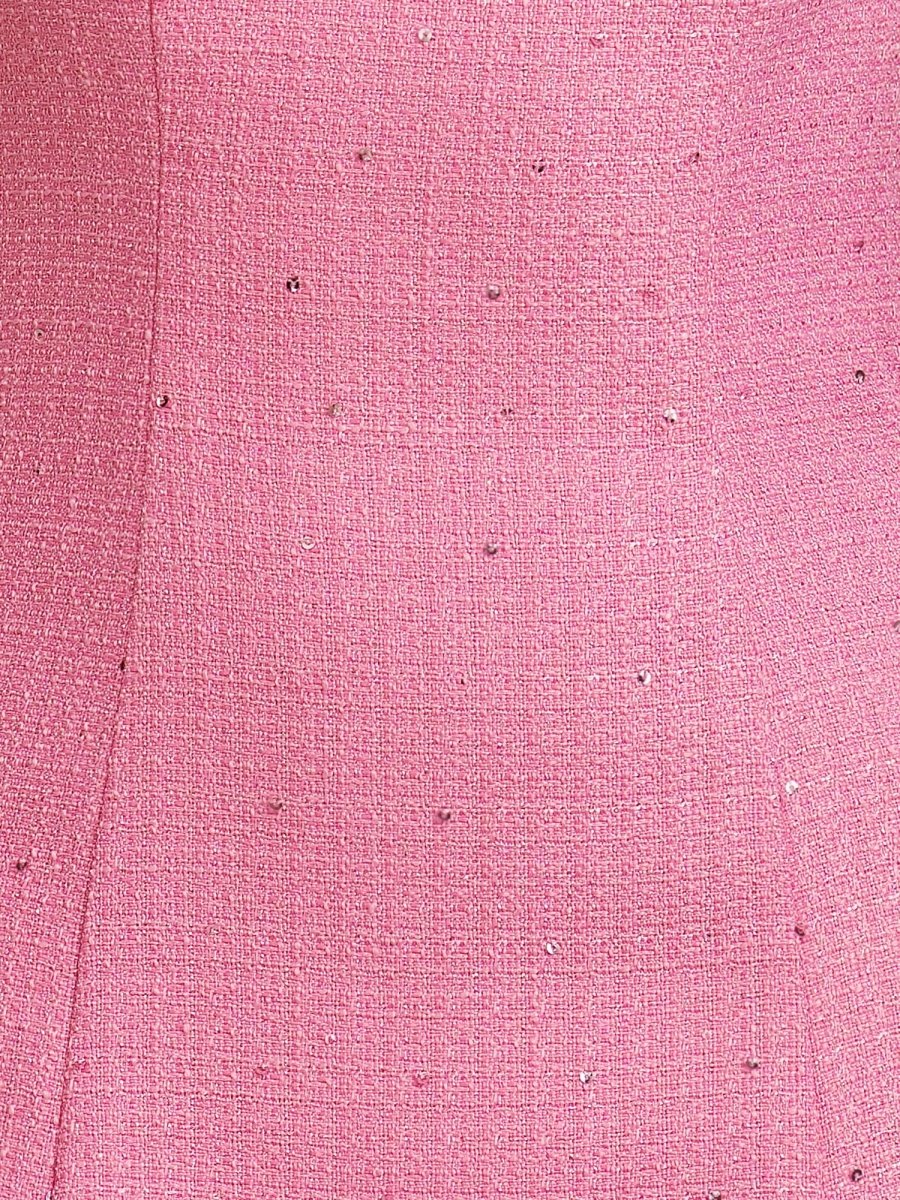 Vesper | Pink - Spaghetti Straps Beaded Sheath Homecoming Dress With Bows