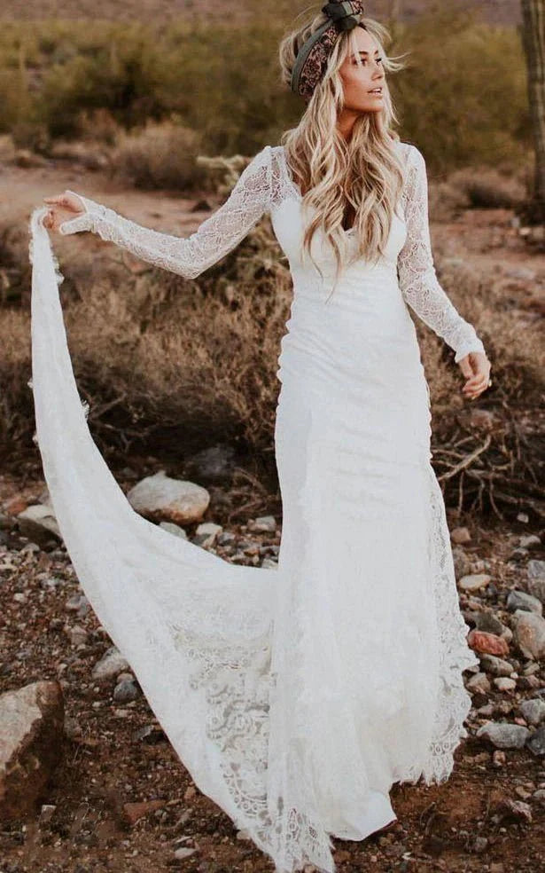 fitted lace wedding dress Off-Shoulder Long Sleeves Pearl Pleated Sheath Wedding Dress Liymc fitted lace wedding dress Off-Shoulder Long Sleeves Pearl Pleated Sheath Wedding Dress Liymc