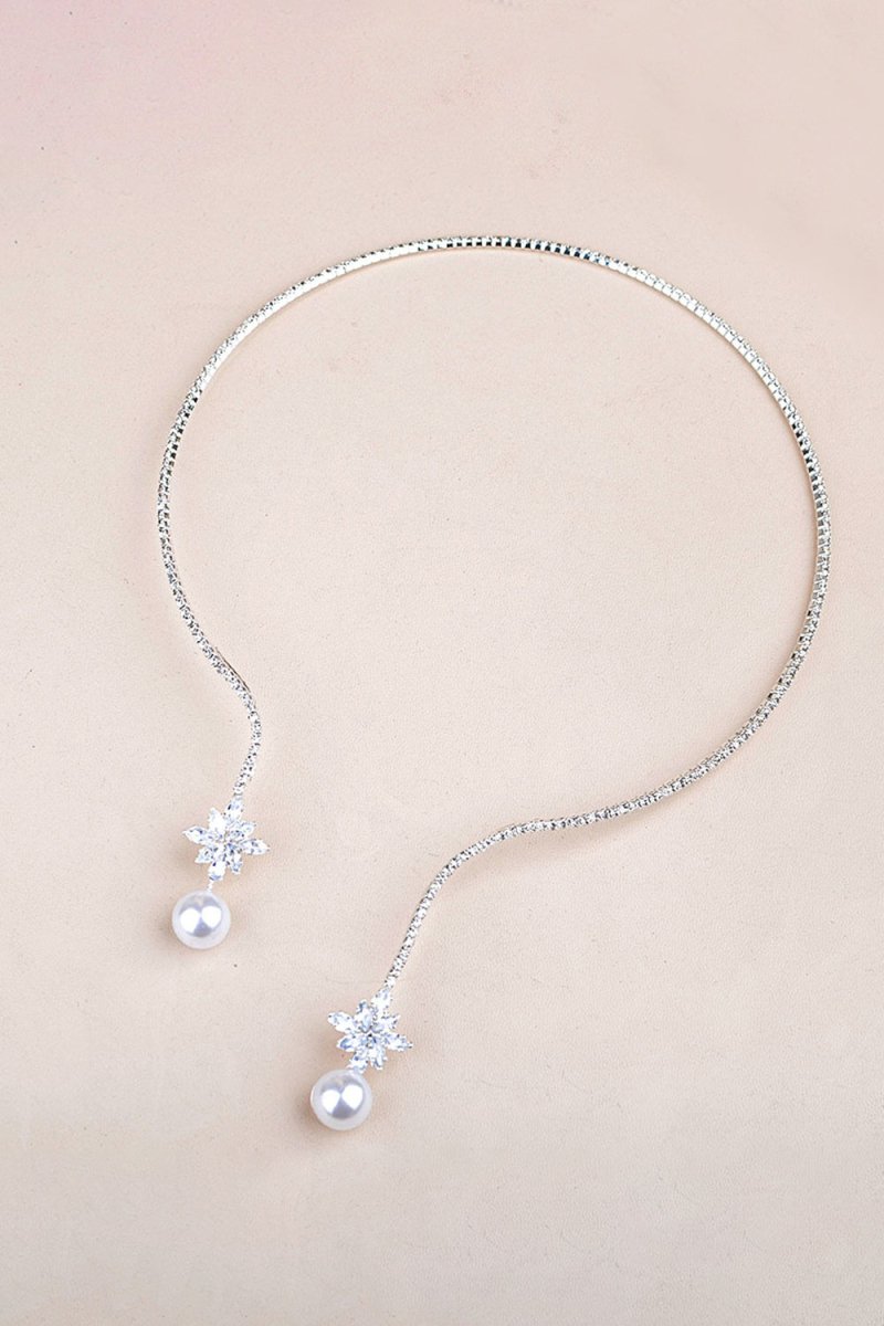 Vintage Pearl Zircon Necklace - KissProm