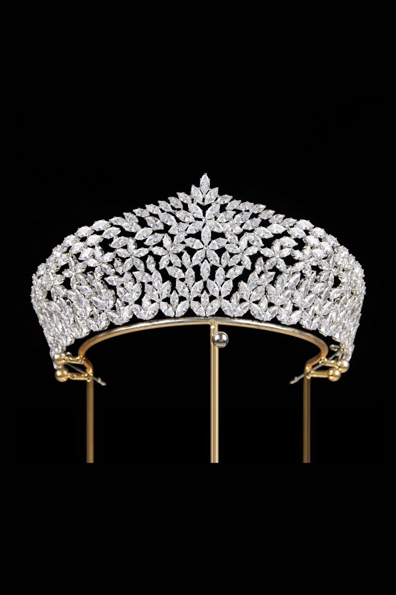 Vintage Zircon Wedding Crown - KissProm
