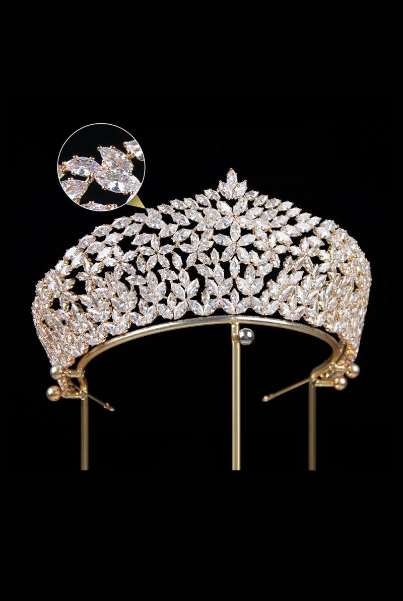 Vintage Zircon Wedding Crown - KissProm