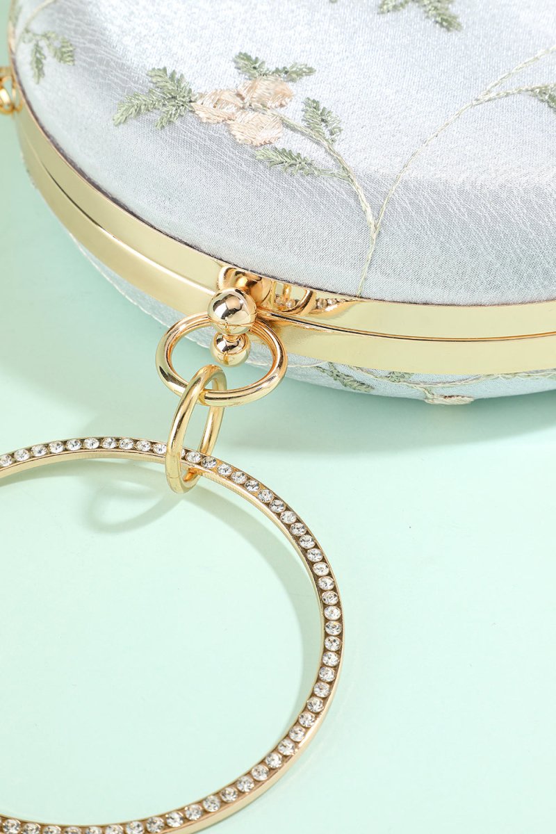 White Embroidery Handbag - KissProm