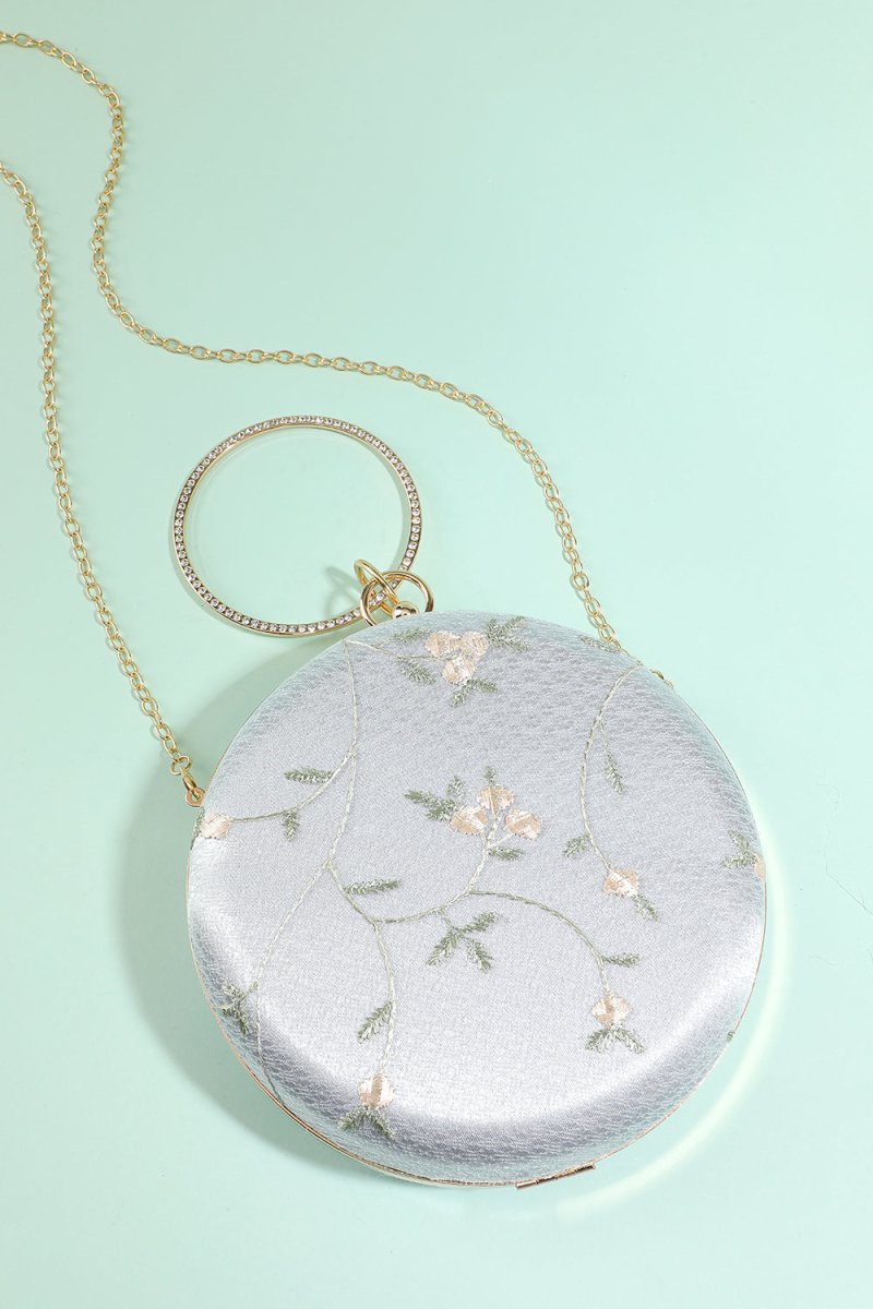 White Embroidery Handbag - KissProm