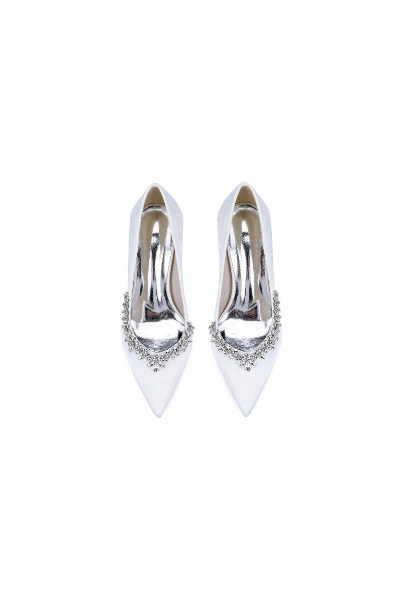 Burgundy High Heels with Crystal Embellishments - KissProm