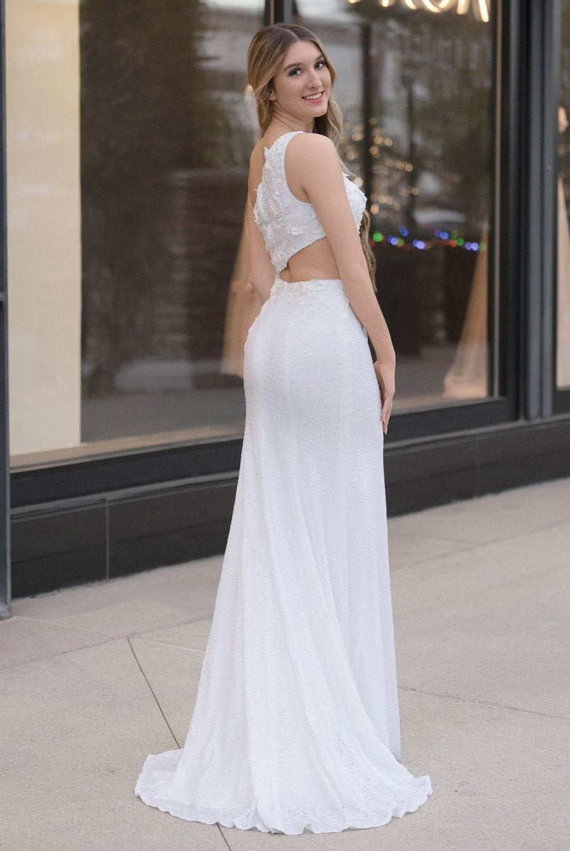 Gracelyn |Sheath One Shoulder Sequins Prom Dress with 3D Appliques