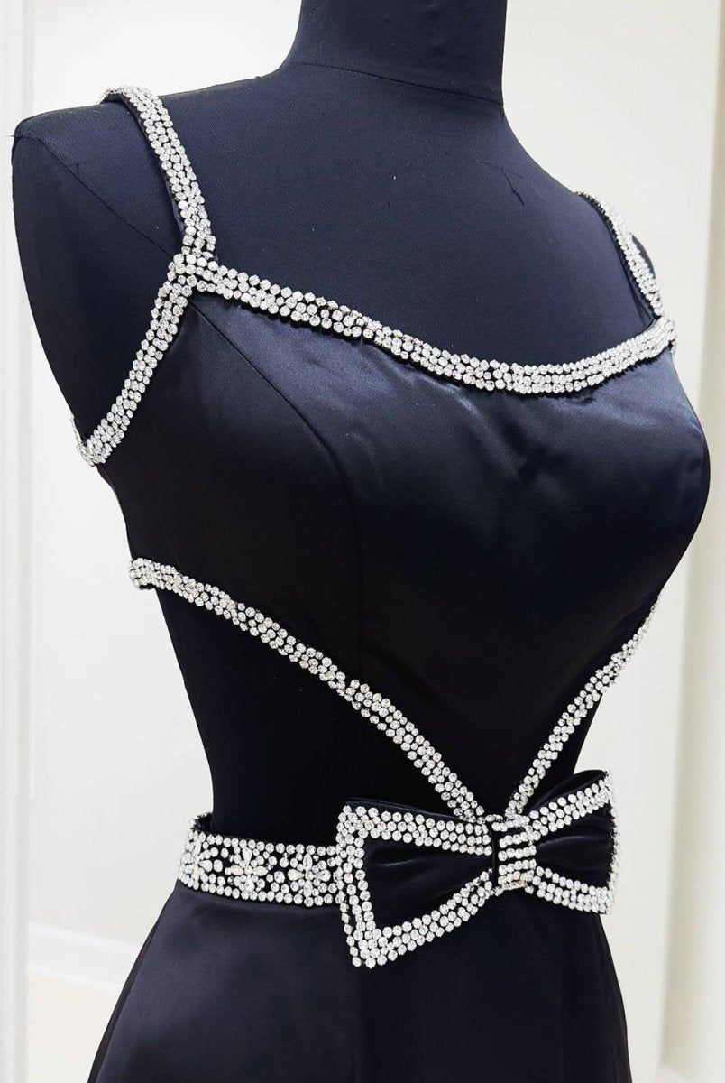 Windsor | Scoop Neck Mermaid Beaded Long Prom Dress With Bow