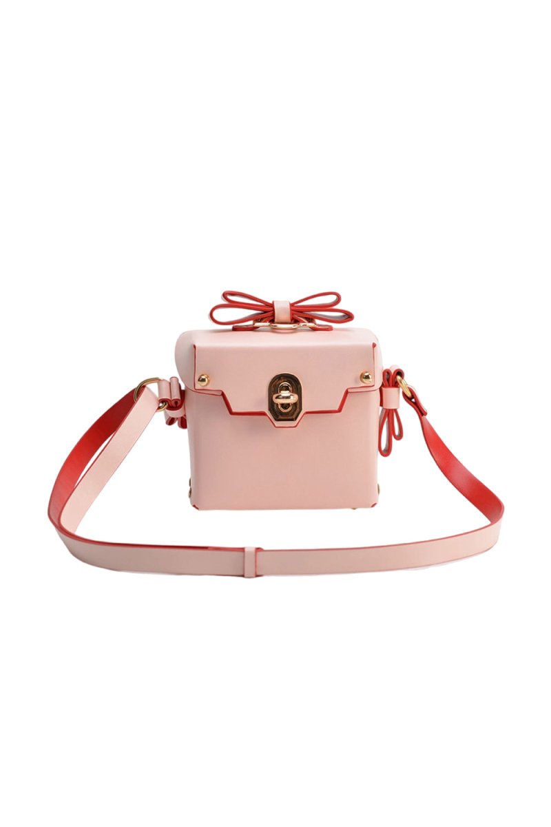 Women’s Bowknots Box Shoulder Bags in Vegan Leather - KissProm