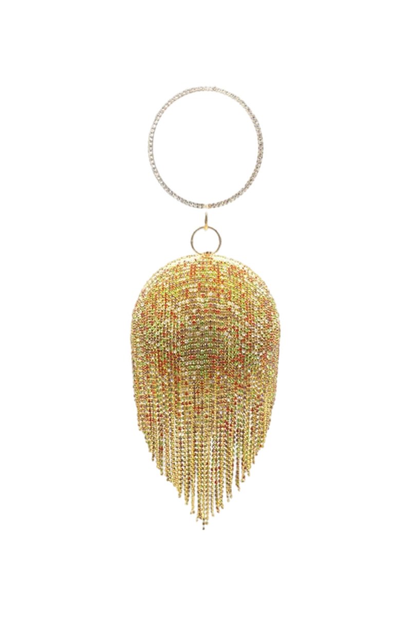 Women’s Rhinestone Fringe Disco Ball Evening Clutch Bags - KissProm
