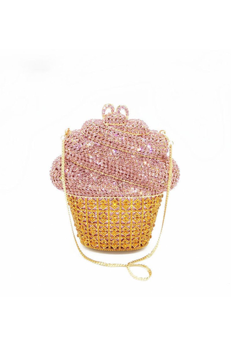Women’s Rhinestones Cup of Ice Cream Evening Clutch - KissProm