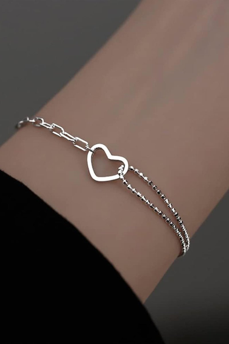 Love Heart Link Bracelets - KissProm