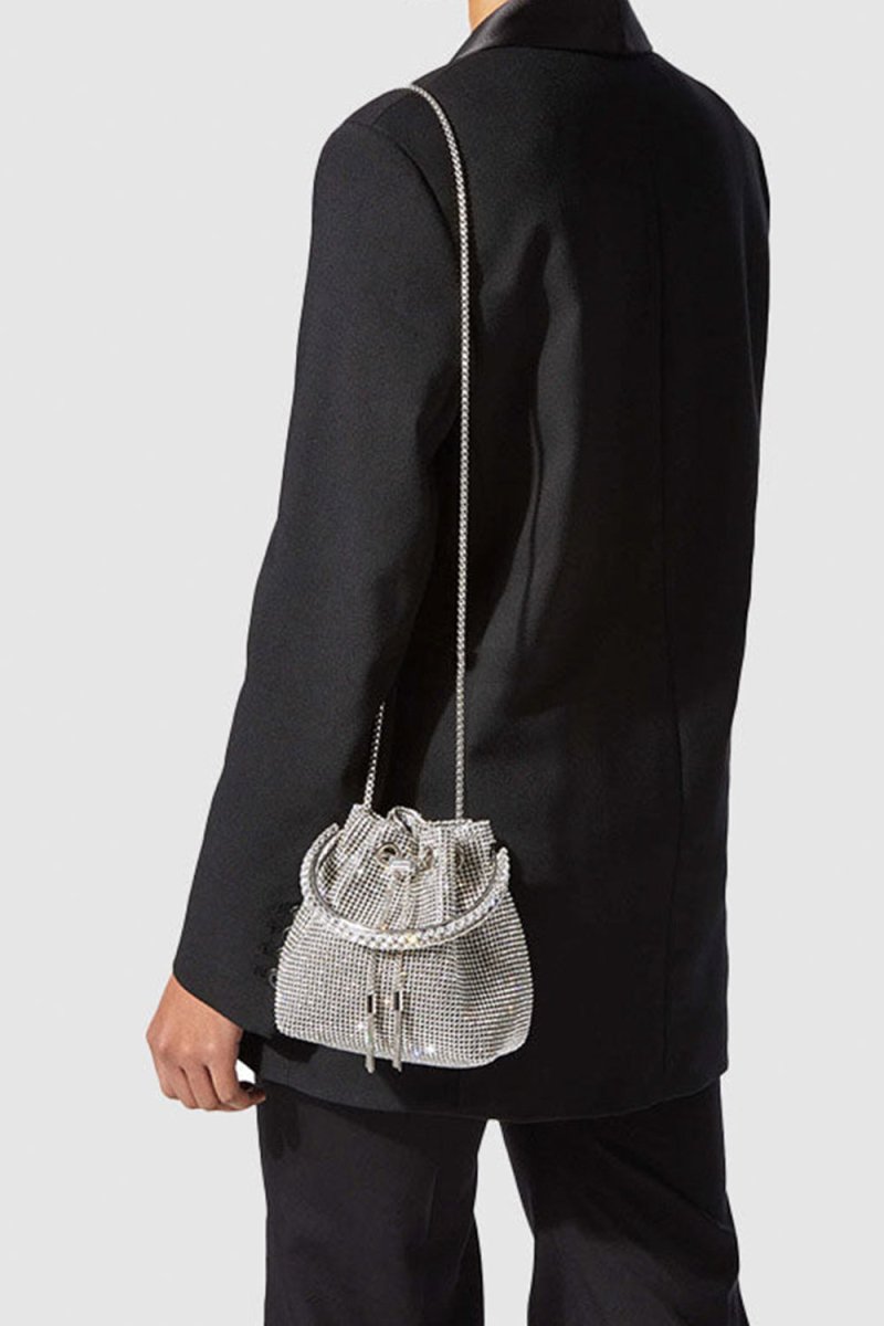 Women’s Small Rhinestone Clutch Bucket Bags - KissProm