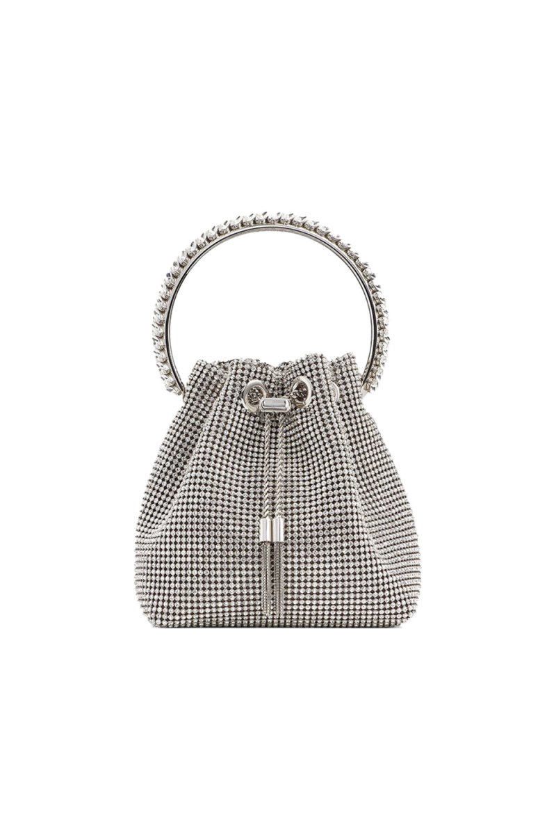Women’s Small Rhinestone Clutch Bucket Bags - KissProm