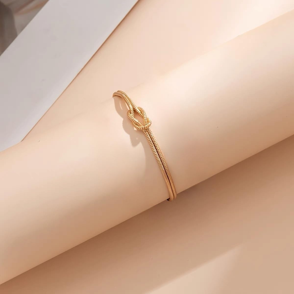 Gold Love Knot Snake Chain Bracelets - KissProm