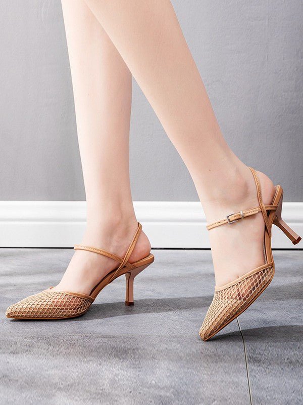 Women's Leatherette With Ankle Strap Closed Toe Stiletto Heel Wedding Shoes - KissProm