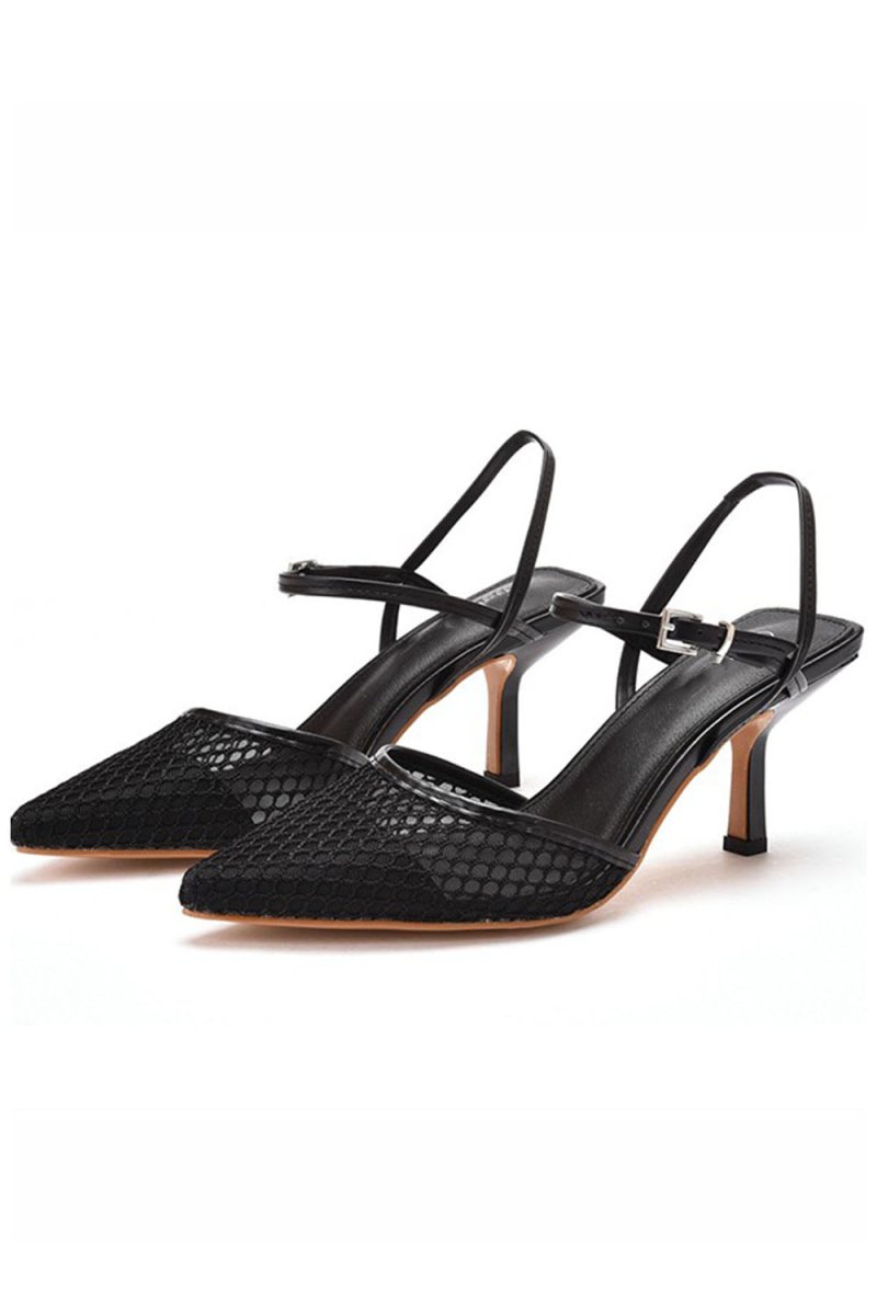 Women's Leatherette With Ankle Strap Closed Toe Stiletto Heel Wedding Shoes - KissProm